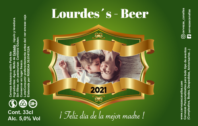 Cerveza Personalizada día Madre - Green