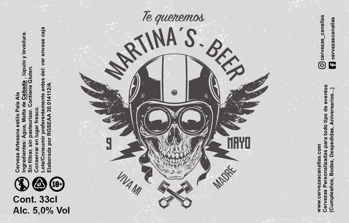 Cerveza Personalizada día Madre - Calavera