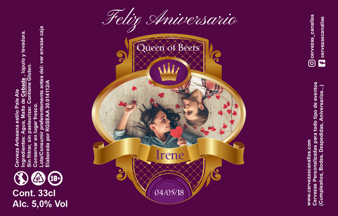 Cerveza Personalizada Aniversario - Malva