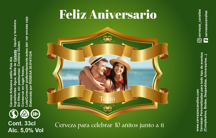 Cerveza Personalizada Aniversario - Verde