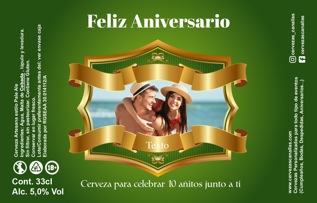 Cerveza Personalizada Aniversario - Verde