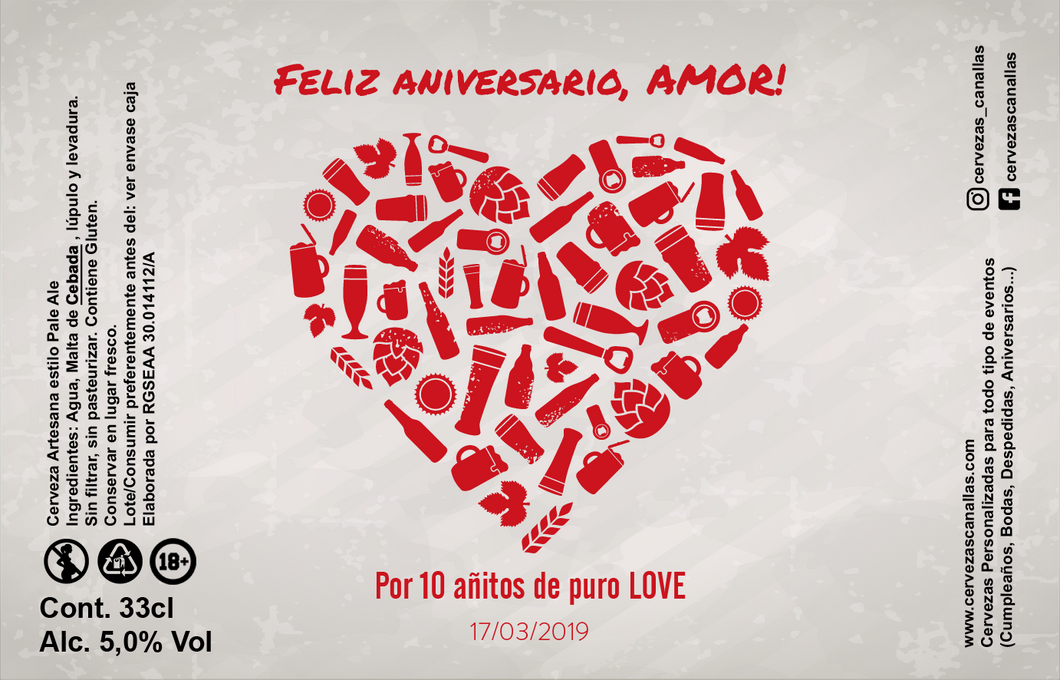 Personalizada Aniversario - Corazón