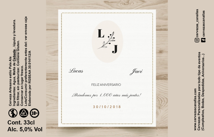 Personalizada Aniversario - Beige