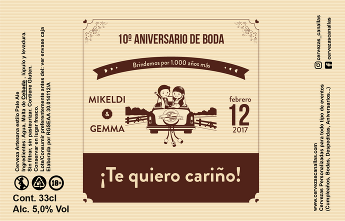 Cerveza Personalizada San Valentín - Ticket