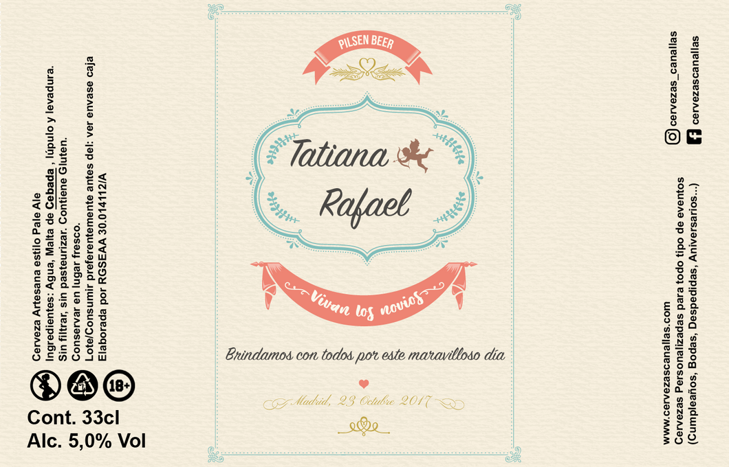 Cerveza Personalizada Bodas - Vintage01