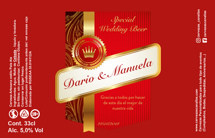 Cerveza Personalizada Bodas - Special01