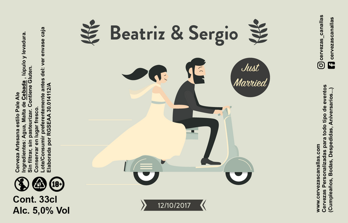 Cerveza Personalizada Bodas - Scooter