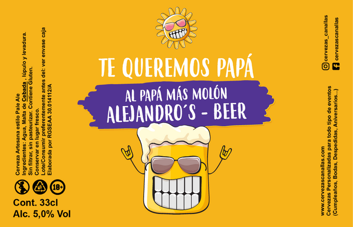 Cerveza Personalizada día Padre - Feliz