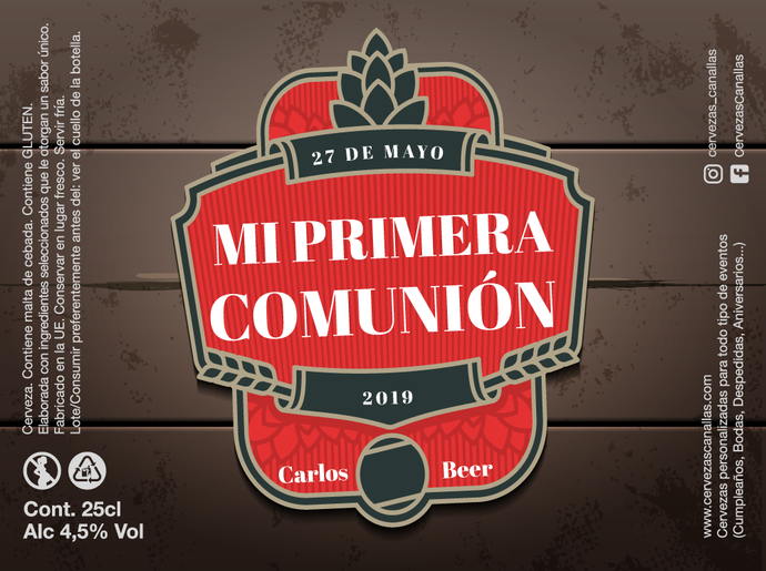 Cerveza Personalizada Comunión - Barril