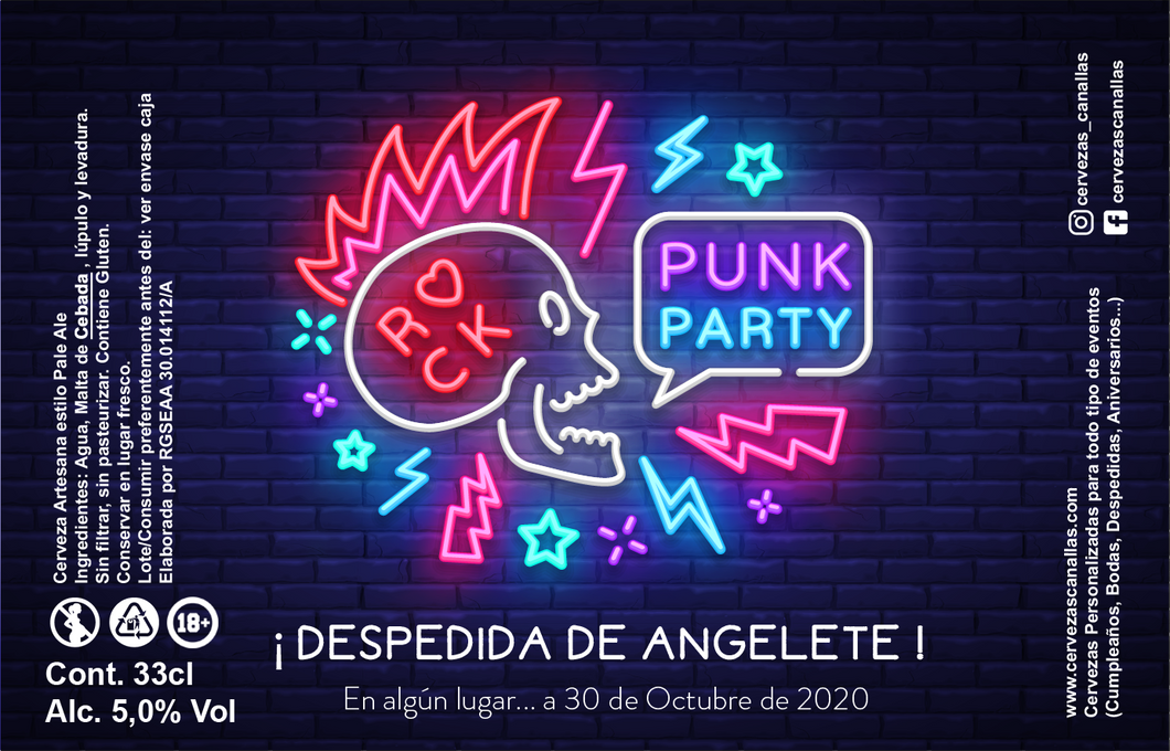 Cerveza Personalizada Despedida - Punk