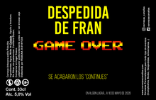 Cargar imagen en el visor de la galería, Cerveza Personalizada Despedida - Game Over