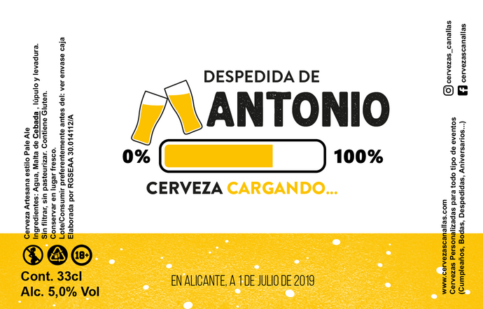 Cerveza Personalizada Despedida - Cargando