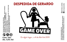 Cargar imagen en el visor de la galería, Cerveza Personalizada Despedida - Game Over2