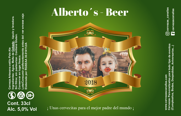 Cerveza Personalizada día Padre - Green