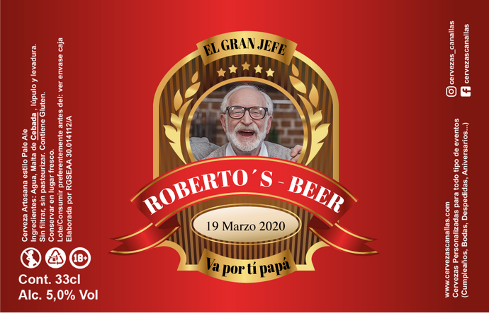 Cerveza Personalizada día Padre - Red