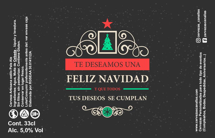 Cerveza Personalizada Navidad - Elegante