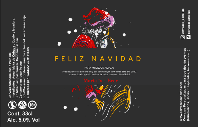 Cerveza Personalizada Navidad - Saxo