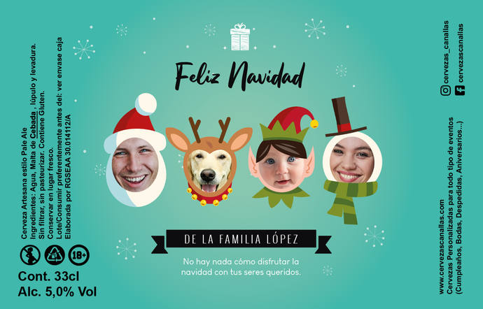 Cerveza Personalizada Navidad - Duendecillos