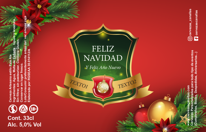 Cerveza Personalizada Navidad - Happiness