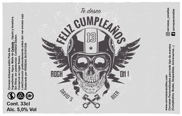 Cerveza Personalizada Cumpleaños - Calavera