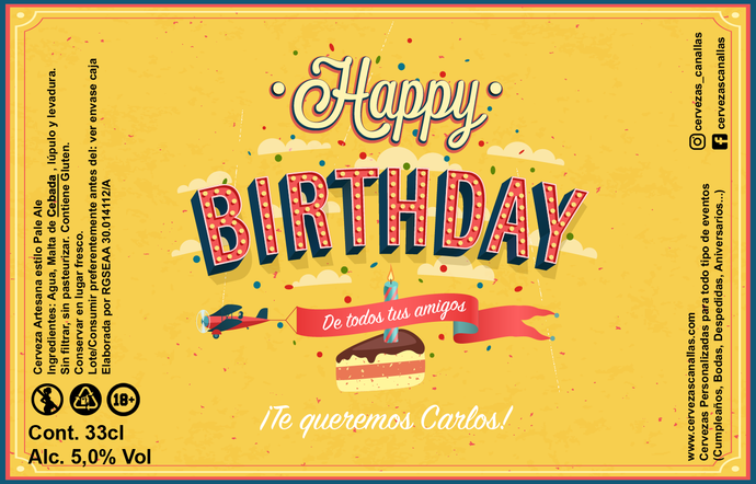 Cerveza Personalizada Cumpleaños - Fiesta