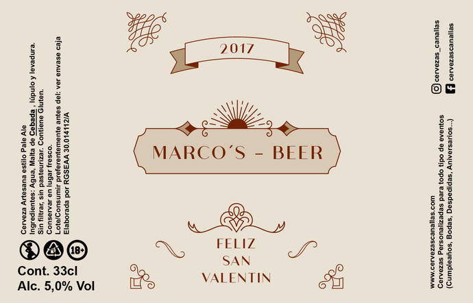 Cerveza Personalizada San Valentín - Brown