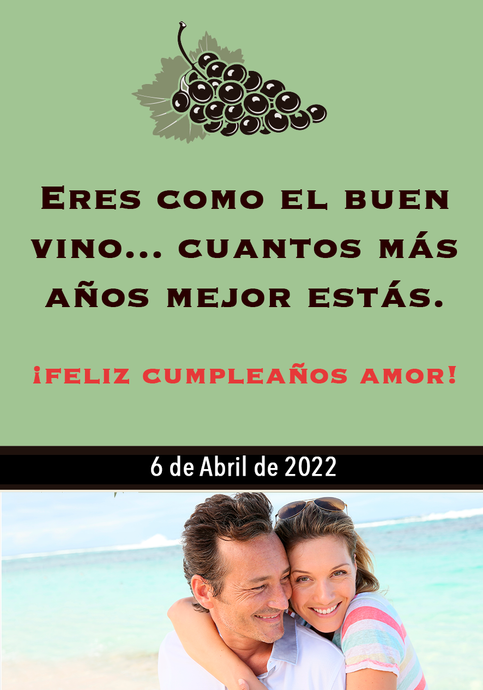 Vino Personalizado Cumpleaños - Racimo