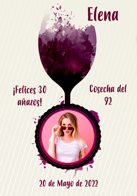 Vino Personalizado Cumpleaños - Copa