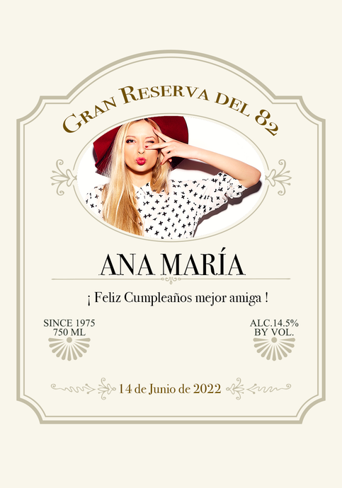 Vino Personalizado Cumpleaños - Vendimia