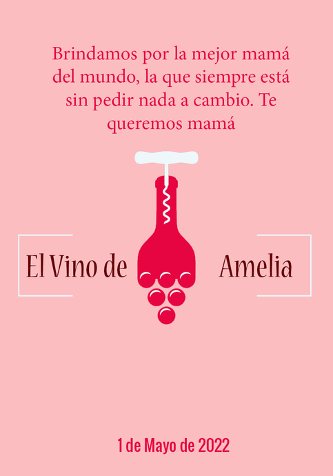 Vino Personalizado Día de la Madre - Sacacorchos