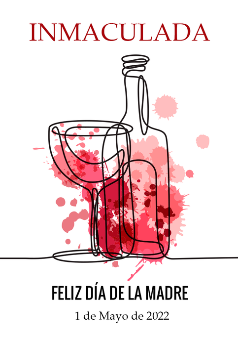 Vino Personalizado Día de la Madre - Dibujo