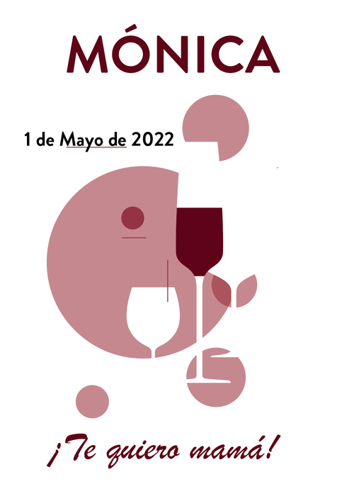 Vino Personalizado Día de la Madre - Modern