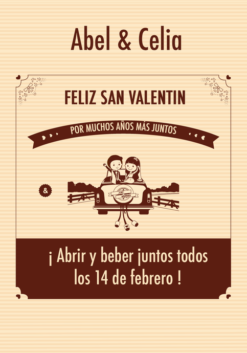 Vino Personalizado San Valentín - Coche