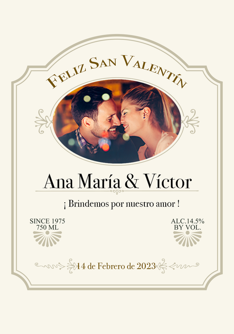 Vino Personalizado San Valentín - Vendimia