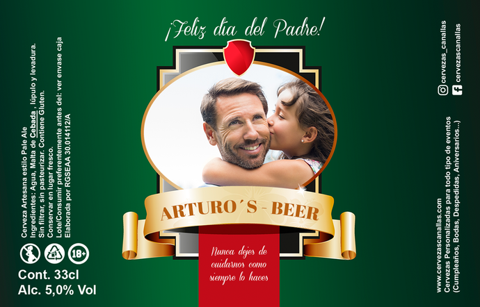 Cerveza Personalizada día Padre - Irish