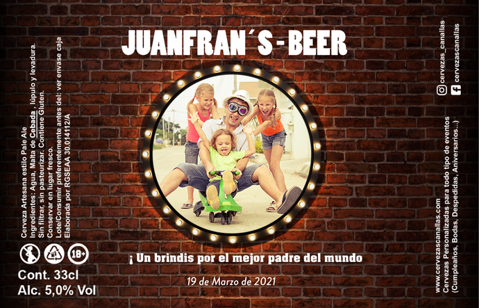 Cerveza Personalizada día Padre - Ladrillos