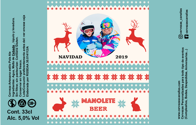 Cerveza Personalizada Navidad - Ciervos2